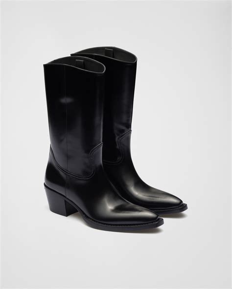 cameron dallas prada boots|Black Brushed Leather Camperos Boots .